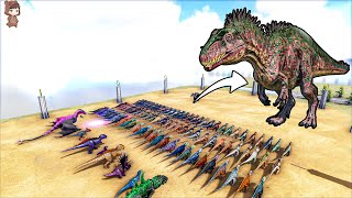 Savage Acrocanthosaurus VS Mod Creatures | ARK Mod Battle Ep.191