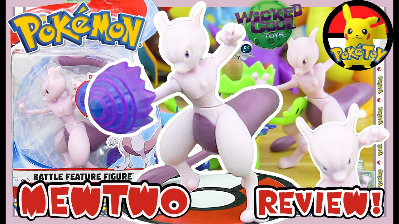 POKEMON BATTLE FIGURE 2 PACK - Features 2-Inch Mew & 4.5-Inch Mewtwo Battle  Figures