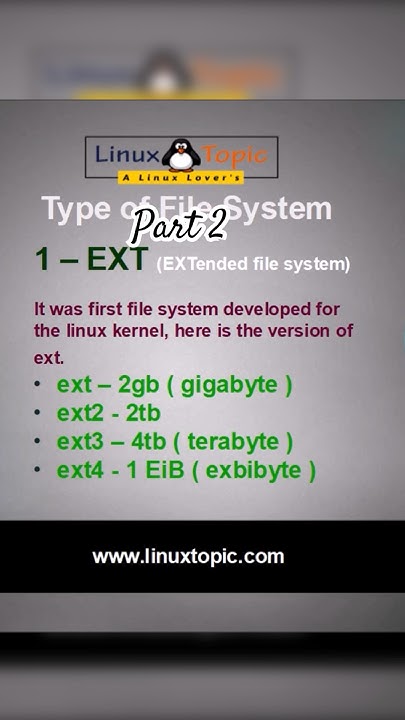 Basic of Linux: Type of Filesystem ( ext file system) #shorts # ...