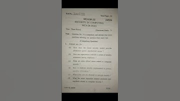 MCA Previous Year Question Paper | Kuk University | 2023 Exam Preparation(Security in computing))