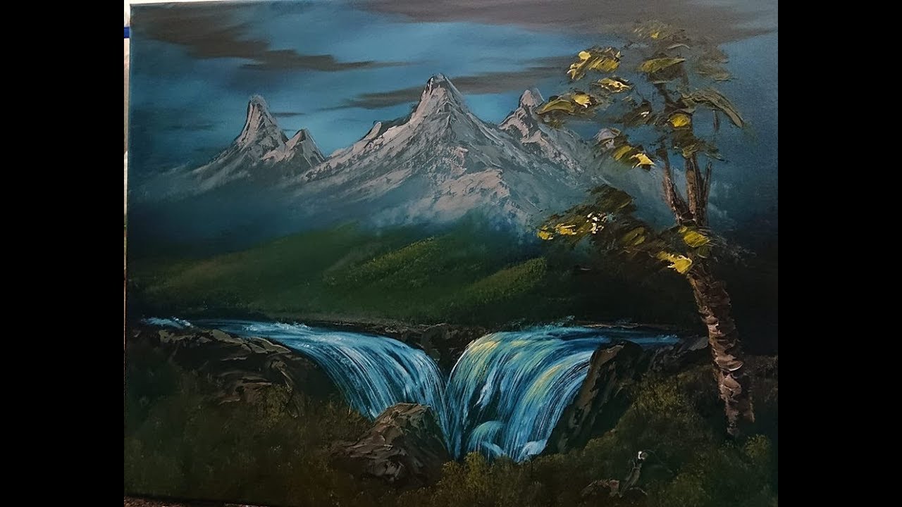 Waterfall Leading to the Cave - Wet on Wet - Oil painting Full Tutorial ...