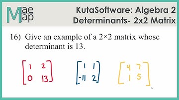 KutaSoftware: Algebra 2- Determinants 2x2 Matrix