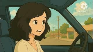 70s lady at the wheel