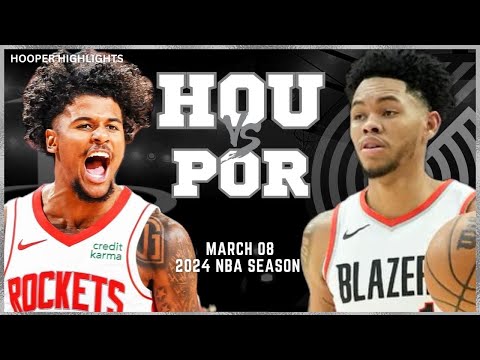 Houston Rockets vs Portland Trail Blazers Full Game Highlights | Mar 8 | 2024 NBA Season