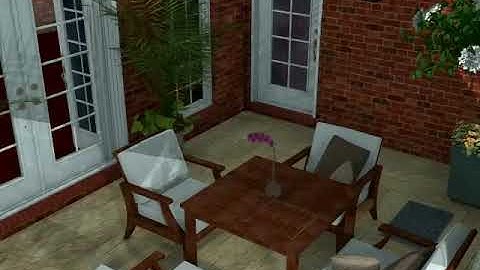 Stairway and Sunken Patio 3D Rendered Video