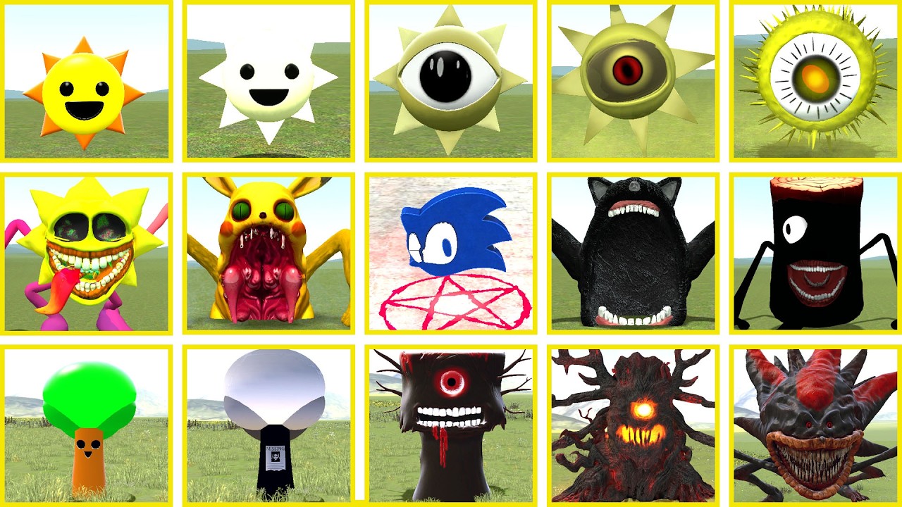 Sprunki Sun Tree ALL SPRUNKI SUN VS TREE CURSED FORMS – SIZE COMPARISON & POWER RANKING ...