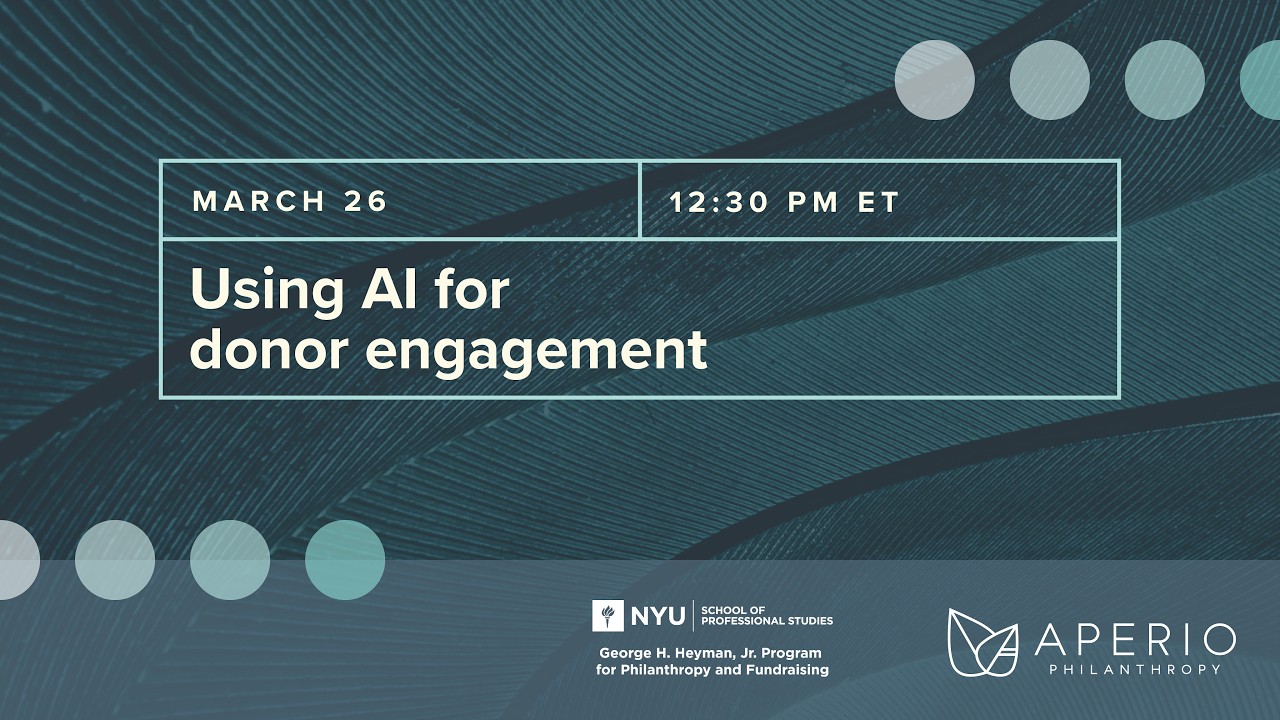 Using AI for donor engagement - YouTube