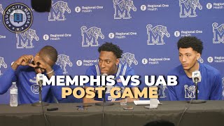 Memphis vs UAB Post Game: David Jones, Nae'Qwan Tomlin, Jahvon Quinerly