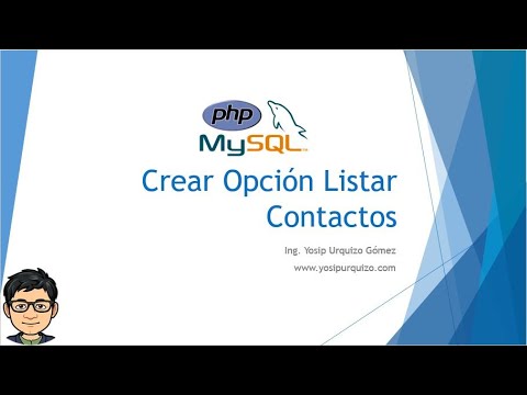 06 - Crear Opción Listar Contactos | PHP y MySQL