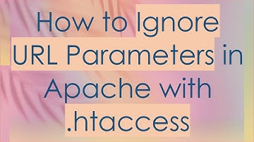 How to Ignore URL Parameters in Apache with .htaccess