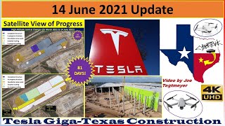 Tesla Gigafactory Texas 14 June 2021 Cyber Truck & Model Y Factory Construction Update (08:00AM)