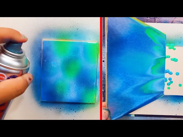I sprayed paint onto colored paper and created a truly fantastical