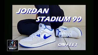 Jordan Stadium 90 (White/Game Royal/Black/Sail) On-Feet