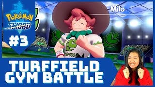 Turffield Gym Leader Battle with Milo | Pokemon Sword and Shield | Gameplay #3 |