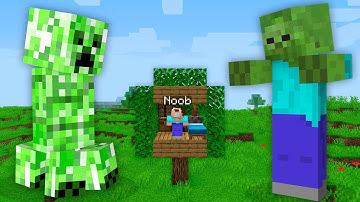 HOW NOOB BUILD BASE TO DEFEND AGAINST GIANT CREEPER and ZOMBIE? Minecraft NOOB vs PRO! 100% TROLLING