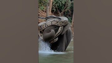 A giant python strangled an elephant. #animals #leopardroar #leopard #tiger #kingleopard #pyton