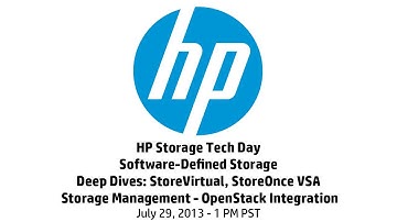 HP Storage Tech Day Software Defined Storage with Deep Dives