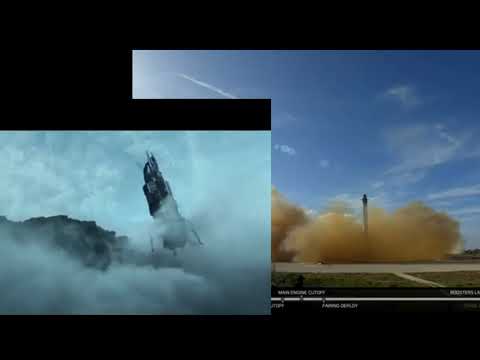SpaceX Falcon and Rocinante Landing - Comparison