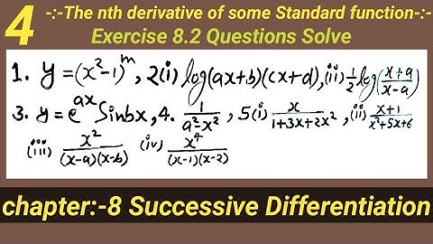 BSc 1st year maths|chapter 8 Successive Differentiation |Exercise 8.2 question solve|nth derivative