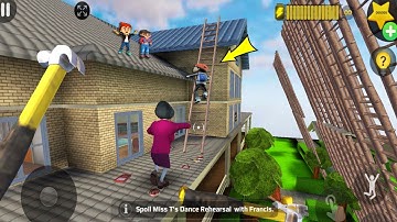 Scary Teacher 3D - troll Miss T many trap and ladders (Mod menu) gameplay part 5148 #scaryteacher3d