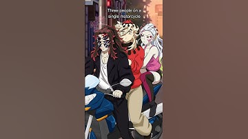 ⚡3 Demons on a Motorcycle 👹 #KimetsuNoYaiba 1台のバイクに3人乗る#DemonSlayer