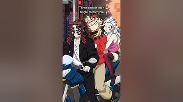 ⚡3 Demons on a Motorcycle 👹 #KimetsuNoYaiba 1台のバイクに3人乗る#DemonSlayer