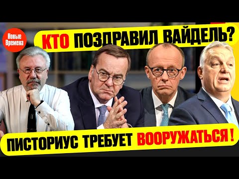 🔥КТО ПОЗДРАВИЛ ВАЙДЕЛЬ? / ПИСТОРИУС ТРЕБУЕТ ВООРУЖАТЬСЯ! #neuezeitentv