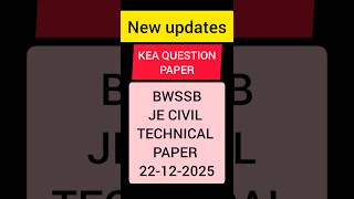 KEA | BWSSB | JE | CIVIL | HK | TECHNICAL | PAPER | 22-12-2025