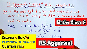 RS Aggarwal Class 8 Maths Chapter 5 Exercise 5A Question 1 to 3