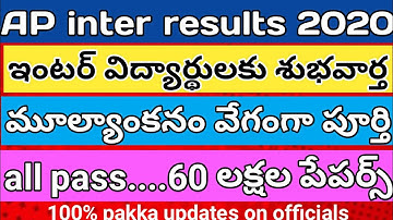 AP intermediate results 2020 | AP inter Students good news | AP inter results 2020