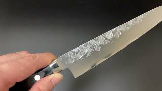 高村刃物 高村作 ペティナイフ 150㎜ VG10鋼  槌目 未使用品 高村刃物 Takamurahamono ペティナイフ150mm VG10鋼 槌目 黒洋柄