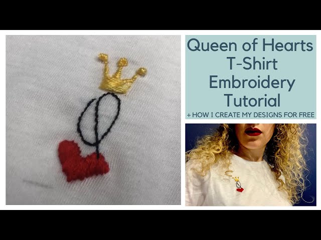 Create Queen of Hearts T-Shirt Embroidery Design Tutorial - Quick & Easy  Personalised Design Canva - YouTube