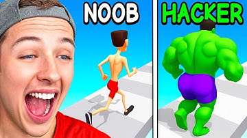 Noob vs Pro vs Hacker in Muscle Rush