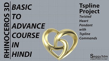TSpline Project in Hindi - How to create Twisted/Ribbon Fold Heart Pendant (Tspline Commands Used)