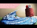 Diorama: Ocean Waves by Glue Gun | Pen Holder | Miniature Ocean Surfing🏄🏄