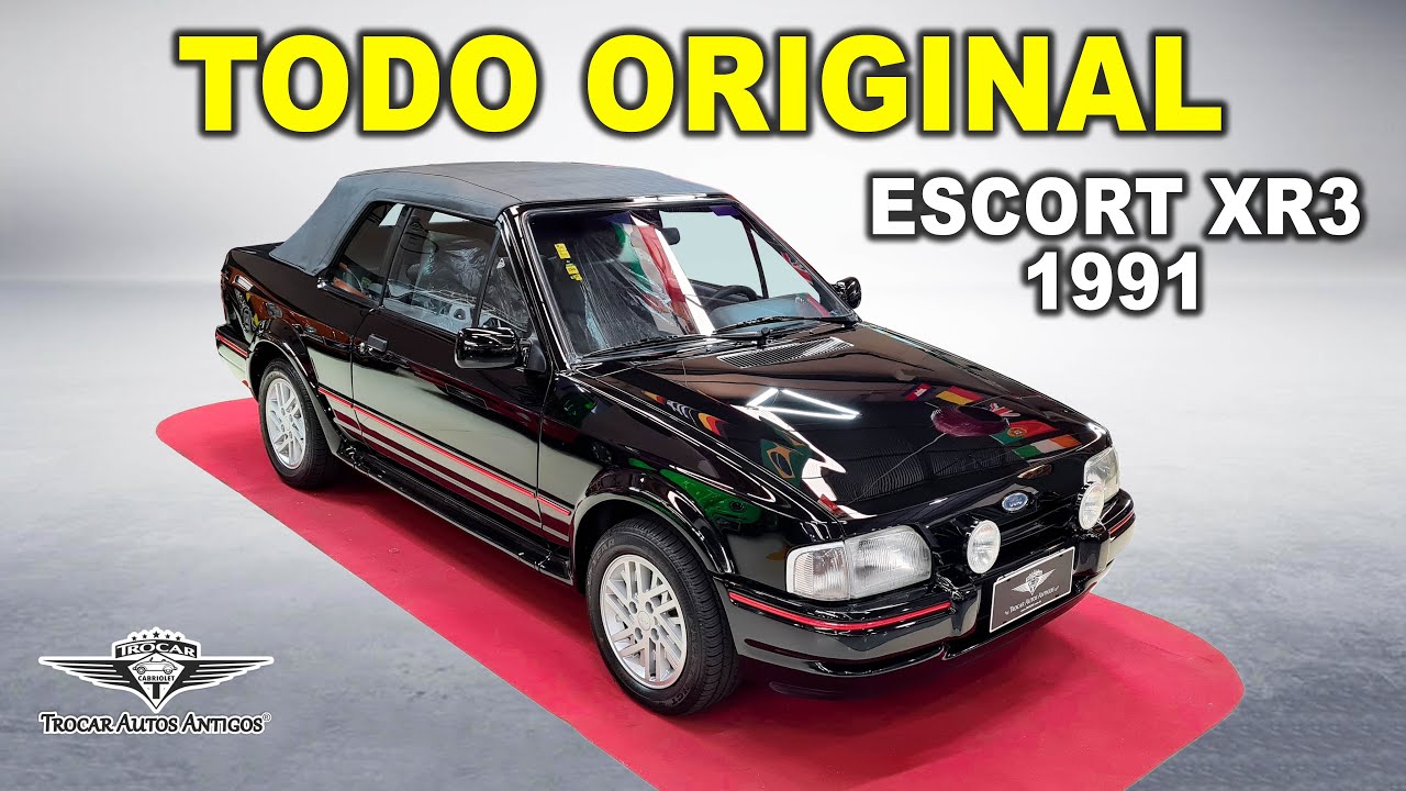 TODO ORIGINAL! ESCORT XR3 1991 MK4 Conversível Preto, Maravilhoso! Confecção da capota + acabamentos