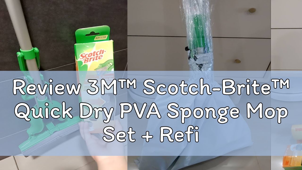 Review 3M™ Scotch-Brite™ Quick Dry PVA Sponge Mop Set + Refill Pack, Bundle Pack, 1 pc/pack, For cl