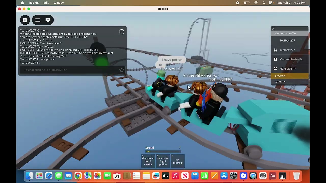Roblox: Cart Ride Around Nothing with Jeff for 2 wins, Vincent, ROBLOXPRO, and purple for 1 win!
