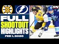 Boston Bruins at Tampa Bay Lightning | FULL Shootout Highlights - February 1, 2026