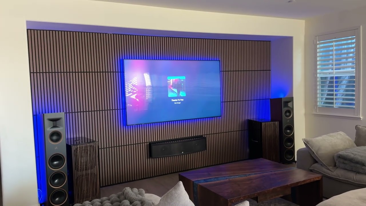 REL Black Label 212 With walnut grills matched with Mark Logan 9.3 system