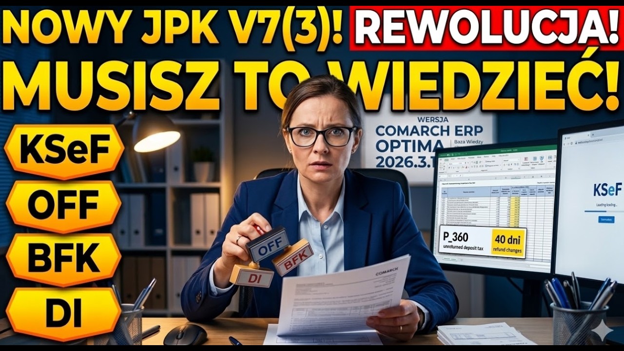 Comarch ERP Optima 2026.3.1 – Zmiany w Księgowości (Nowy JPK_V7(3), KSeF, Zwrot VAT) | Poradnik