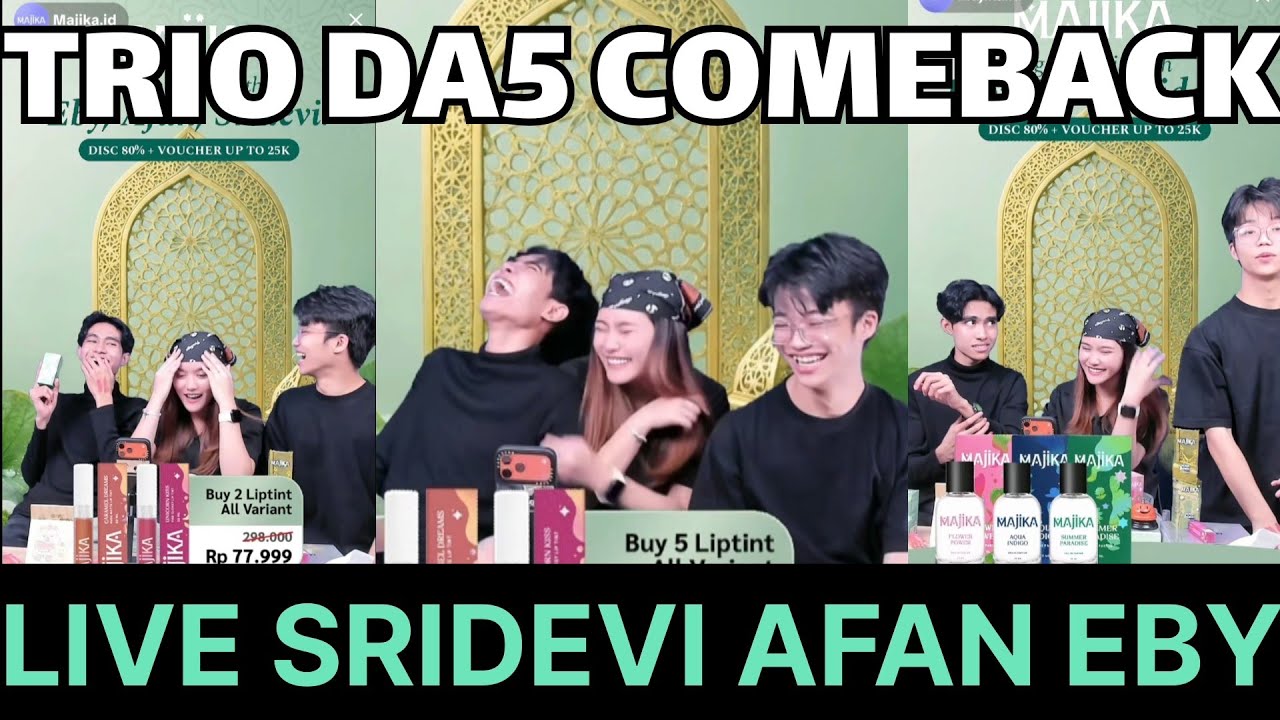 TRIO DA5 COMEBACK || LIVE SRIDEVI AFAN EBY HARI INI || #livesridevi #liveafan #liveeby 