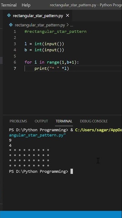 Print Rectangular Star (*) Pattern in Python #Shorts #YTShorts #Python ...