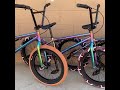 https://www.sgvbicycles.com Sgvbicycles Hawkeye 20 inch BMX bike Neo Chrome Oil Slick Camo tires