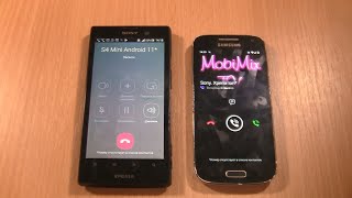 Viber Incoming & Outgoing call at the Same Time  Samsung Galaxy S4 mini & Sony Xperia