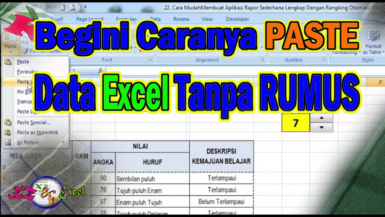 Rumus Paste Special Excel