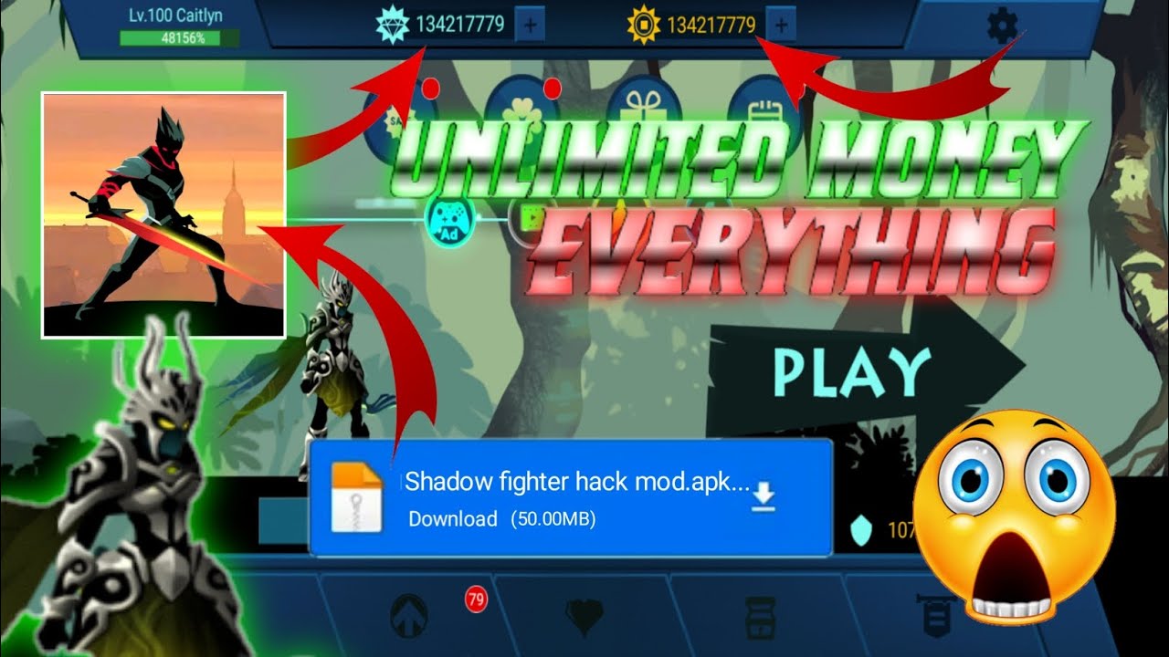 Shadow fighter mod apk download (unlimited money and gems) YouTube