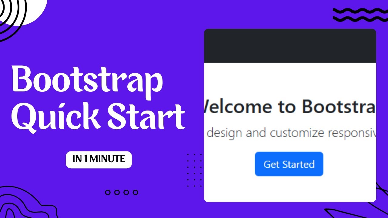 Bootstrap Quick Start in 1 Minute! - YouTube