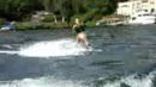 Erica's first time wakeboarding