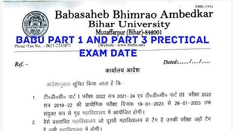 Part1 and part3 practical exam date (2021-24 and 2019-22 ) Brabu